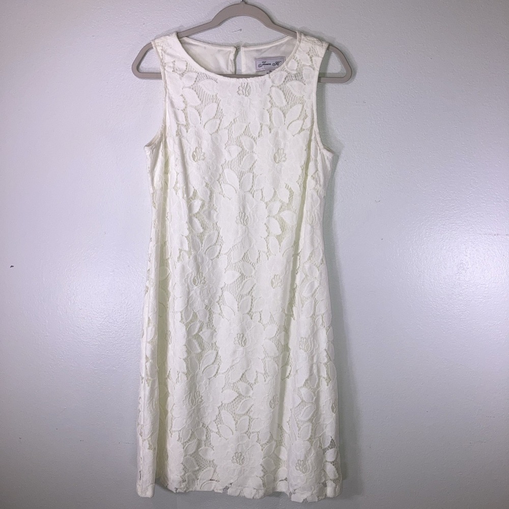 Jessica H 10 Ivory Lace Dress Lined Classic Fit